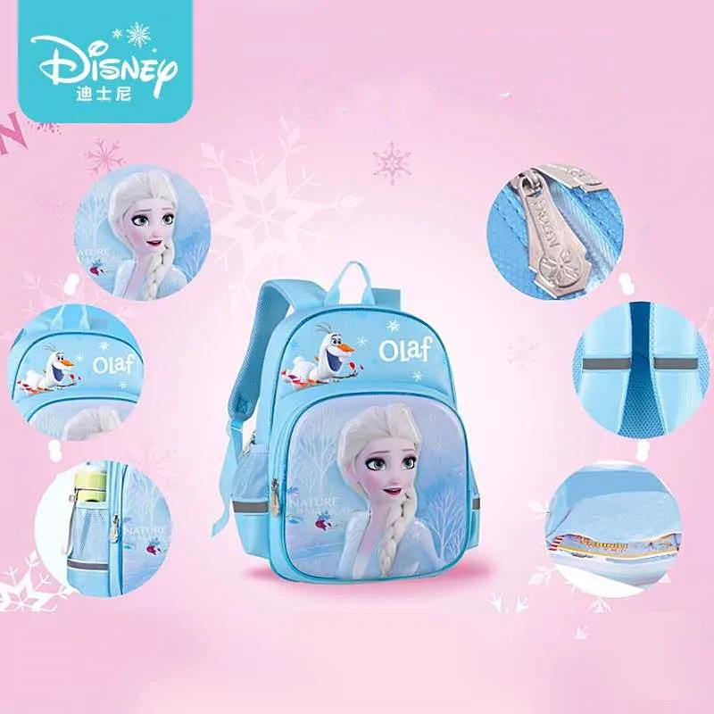 Disney Frozen Elsa Anna olaf tornister dla dziewczynek nowy 3D cartoon oddychający plecak do szkoły podstawowej wiek 8-12 klasa 1-4 Mochila