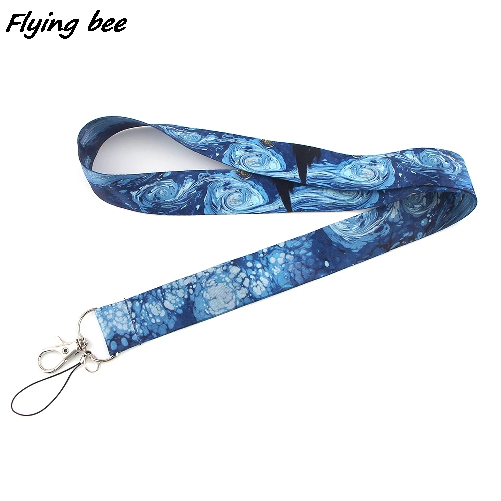 Flyingbee X1301 The Starry Sky Fashion Lanyard ID Badge Holder Bus Pass Case Cover Slip Bank Credit Card Holder Strap Cardholder