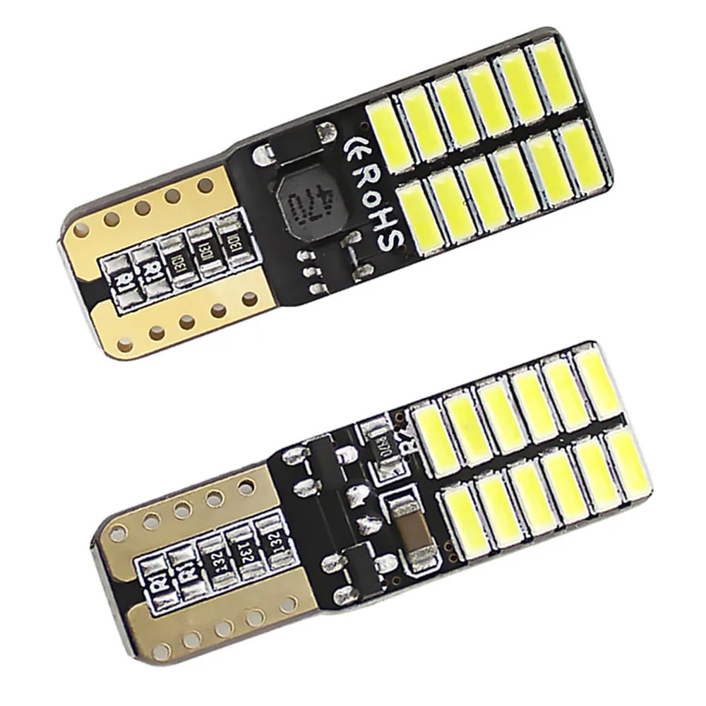 10pcs Wholesale 3w 12v t10 W5W 194 car led lights door light license plate lamp auto interior lighting vehicle 4014smd lamps