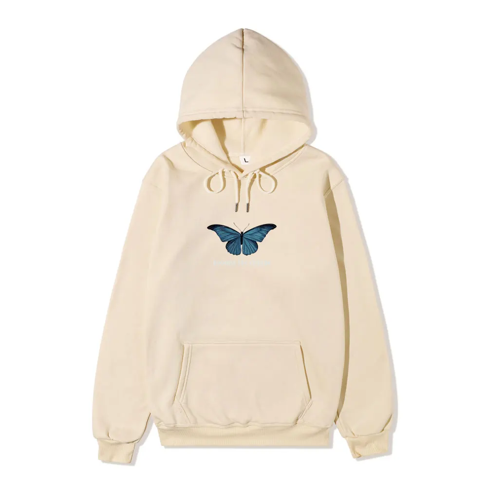 2021 Men Hip Hop Sweatshirt Hoodie Color Butterfly Streetwear Harajuku Pullover Hoodie Cotton Fleece Winter Autumn Hoodie