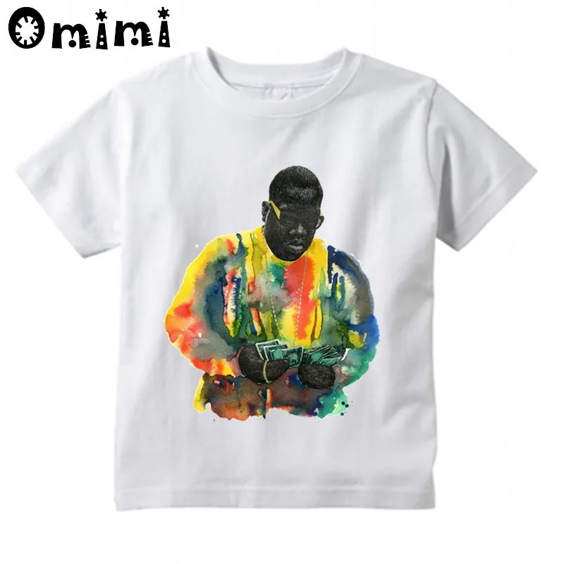 

Children Notorious B.I.G America Hiphop Rock Star Biggie Design Tops Boys/Girls Casual T Shirt Kids Cool White T-Shirt