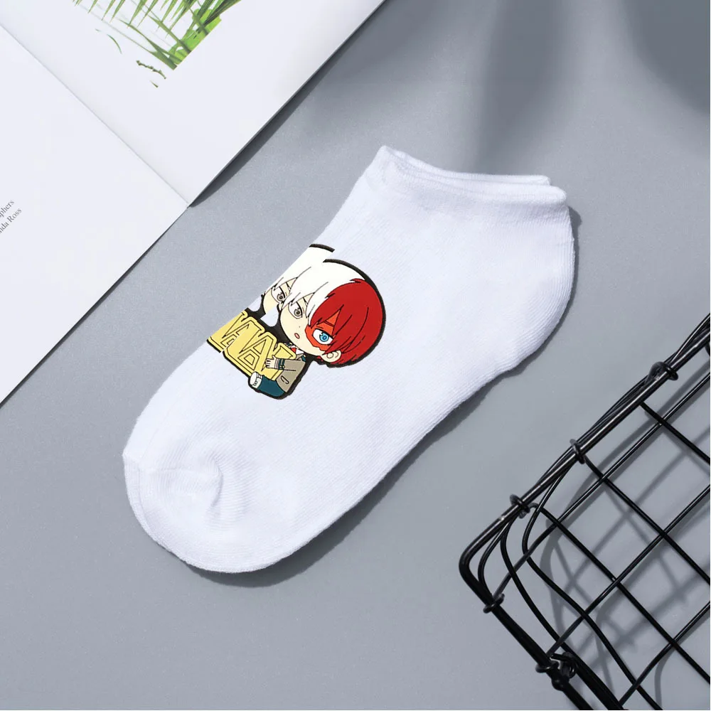 Anime Sock My Hero Academia Socks Bakugou Katsuki Might Todoroki Shoto Midoriya Izuku Cosplay Adult Socks Props