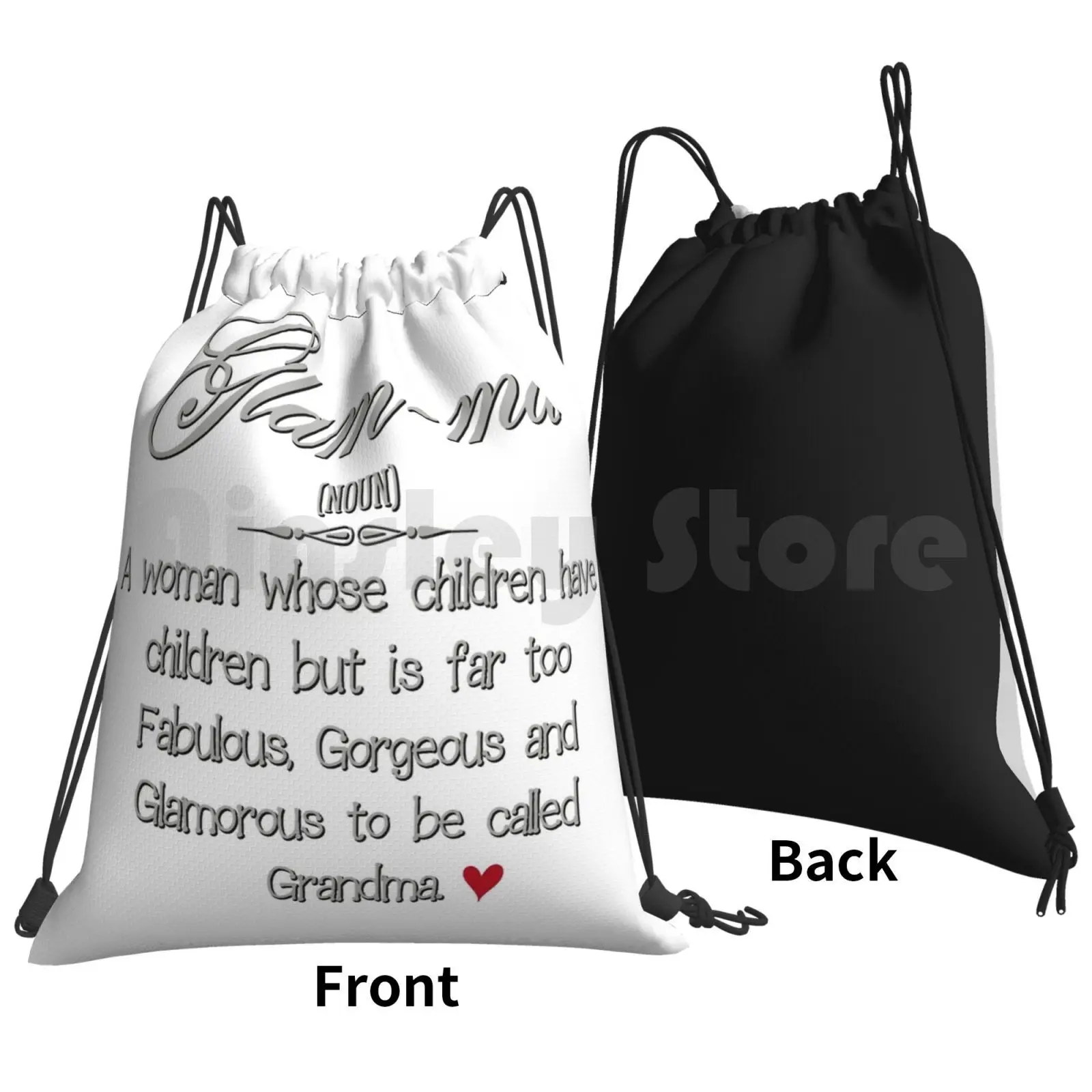 Glam-Ma Backpack Drawstring Bags Gym Bag Waterproof Glam Ma Grammy Grandmother Grandma Granny Nana Fabulous