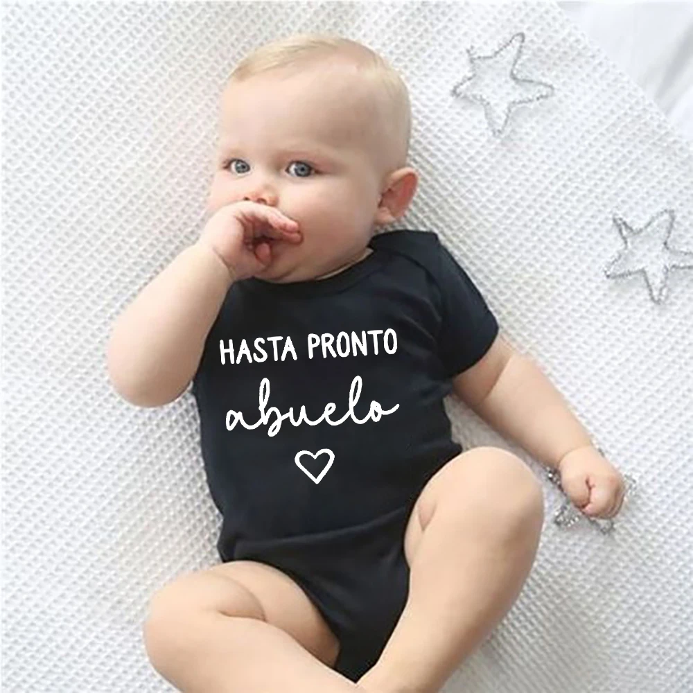 Hasta Pronto Abuelo Spanish Funny Baby Newborn Bodysuits Boys Girls Born Crawling Romper Jumpsuit Outfits See You Soon Grandpa