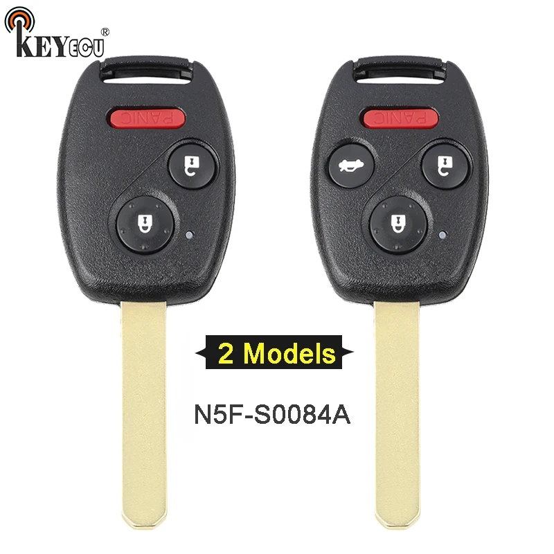 

KEYECU 315MHz ID46 Chip N5F-S0084A 3 4 Button Remote Car Key Fob for Honda Civic Coupe Sedan Odyssey