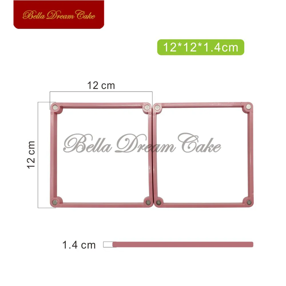 12*12cm Plastic Printing Die Fixed Frame Cake Stencil Fondant Cookies Spray Mold Cake Decoration Tools Baking Accessories
