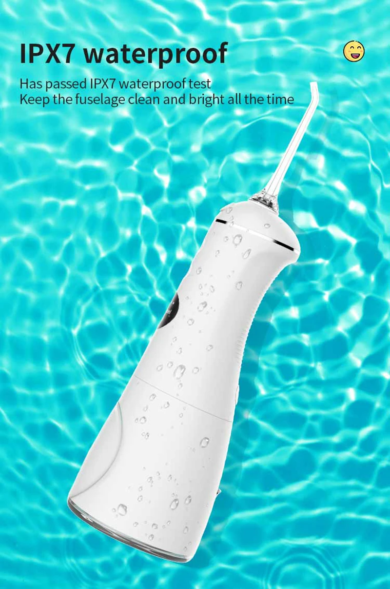 Nicefeel-irrigador Oral portátil, limpiador Dental recargable por Usb, chorro de agua de 300ML, 6 modos, tanque de agua, IPX7