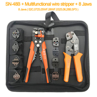 sn-48b 8 jaws toolkit crimper crimping tool for tube terminal wire stripper hand tool pliers