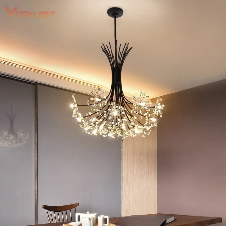 Modern minimalist dandelion chandelier Creative led dining room chandelier fashion bar lamp crystal hanging lights