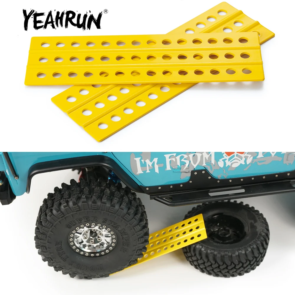 YEAHRUN Silver/Yellow Simulated Metal Sand Ladder Recovery Board for Axial SCX10 90046 TRX-4 D90 D110 1/10 RC Crawler Car Parts