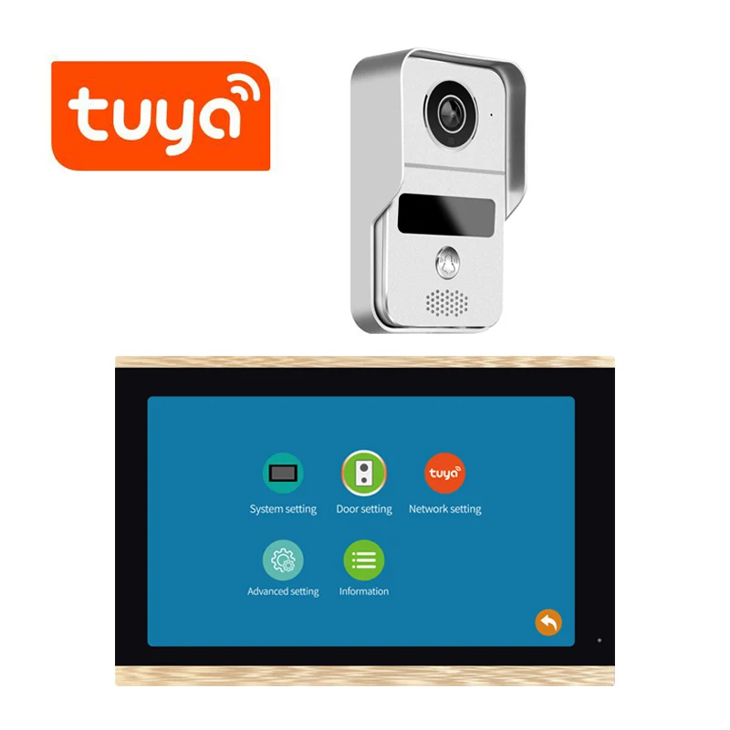 7inch Screen Tuya WIFI Doorbell Hands-free Wireless Video Door Phone Intercom HD Visual Doorbell Wire-Free Peephole Viewer