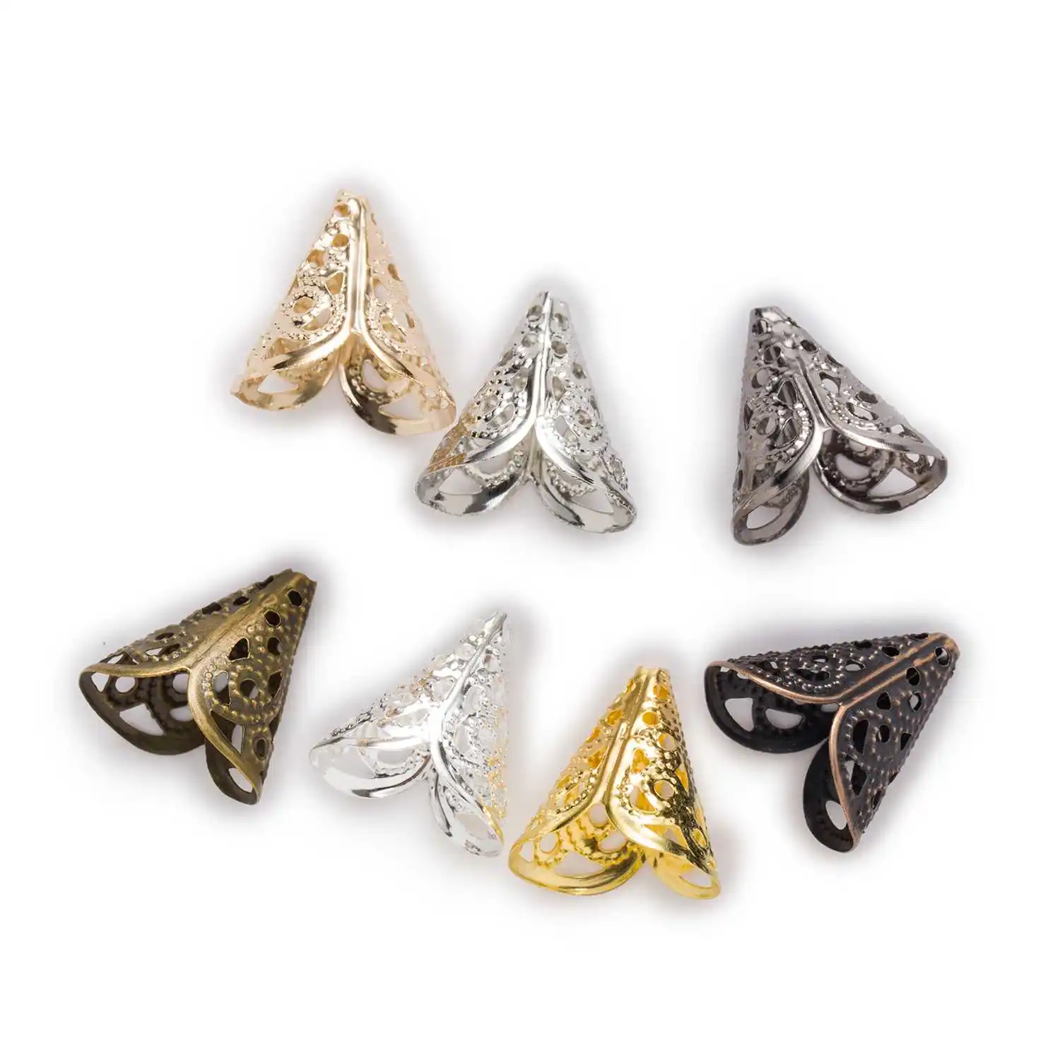 

50pcs Floral Bead Caps, Alloy Flower Shaped Spacers for Jewelry Making, Vintage Style Findings for DIY Bracelet Necklace