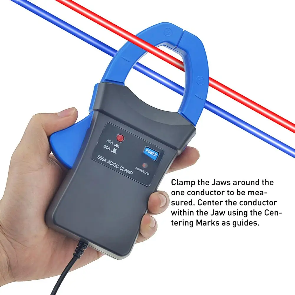 Hoporise Digital Clamp for Multimeter, HP-605A, 600A AC/DC Current, Power LED, 45mm Jaw Caliber electrotechnical Instrumentation