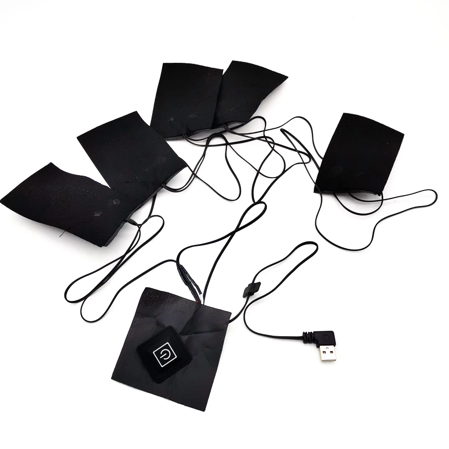 5 in 1 USB Electric Heated Jacket Heating Pad Themal Warm Winter Car Heating Vest Pads supplier