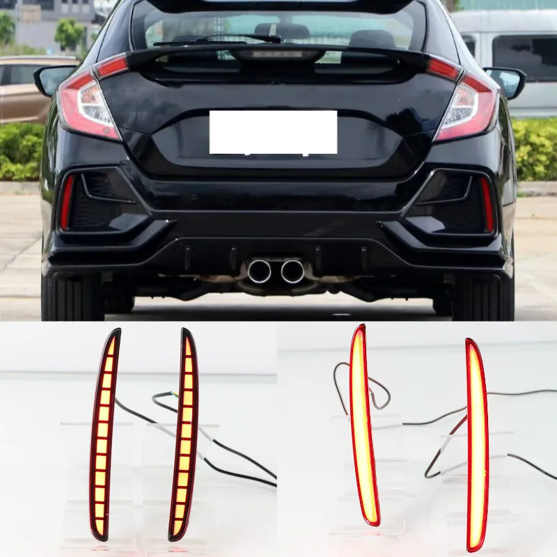 

For Honda Civic Hatchback 2016 2017 2018 Multi-function LED Rear Bumper Light Rear Fog Lamp Auto Bulb Brake Light Reflector