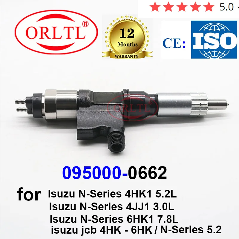 

ORLTL 0662 New Diesel Common Rail Injector 095000-0662 0950000662 for Isuzu N-Series 4JJ1 3.0L