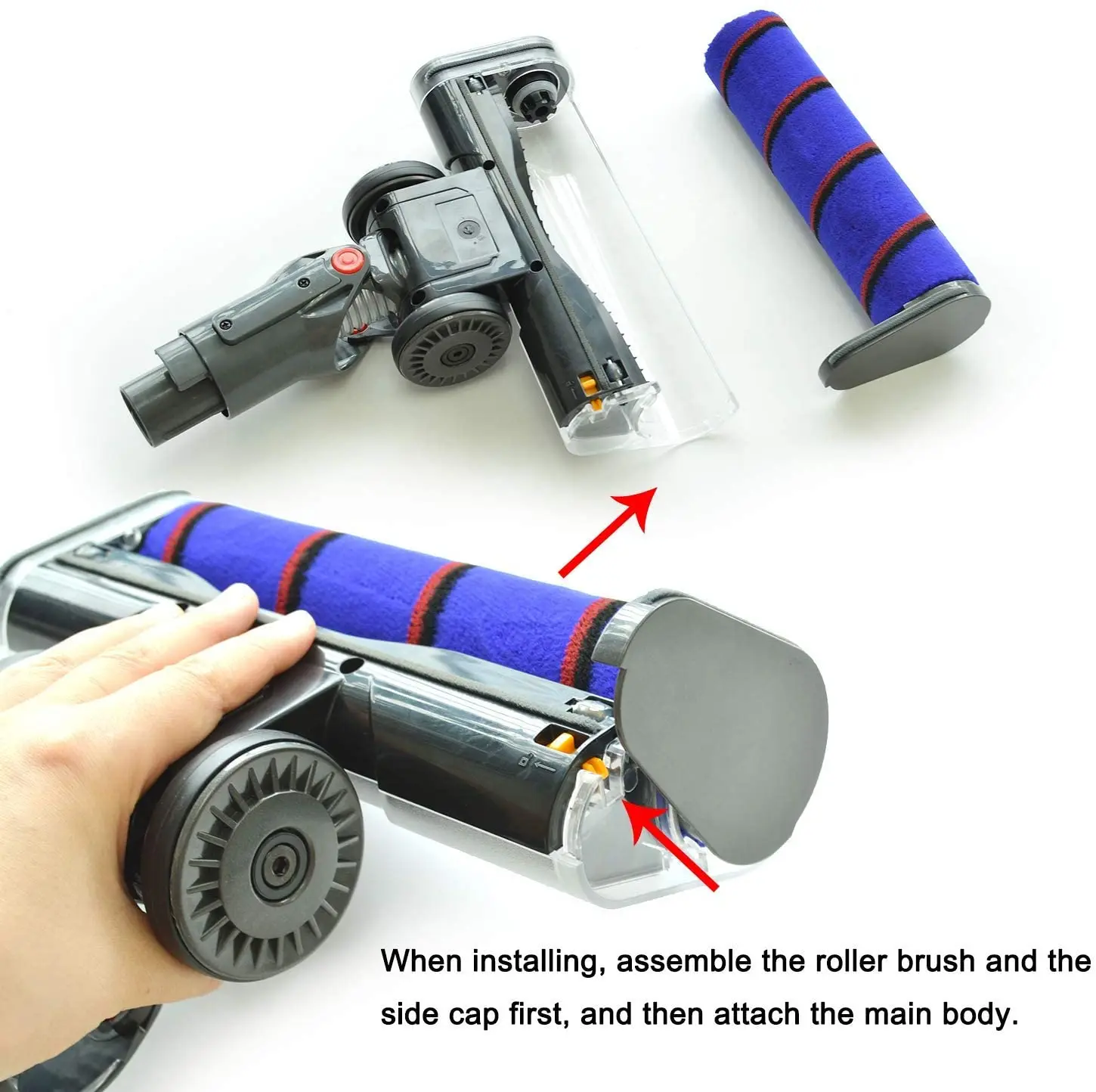 Replacement Roller for Dyson Cordless V7 V8 V10 V11 Motorized Brush,Velvety Drum Suction Head,Protect The Hardwood