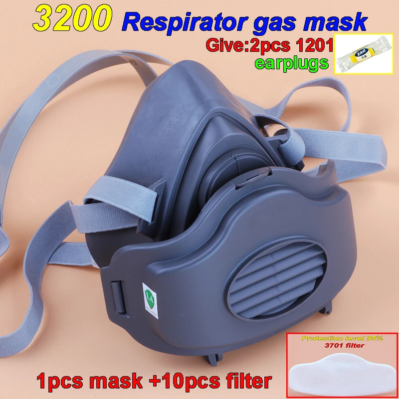 New 3200 Respirator protective mask Configure 3701 filter cotton Dust mask against dust pm2.5 smoke Labor protection mask