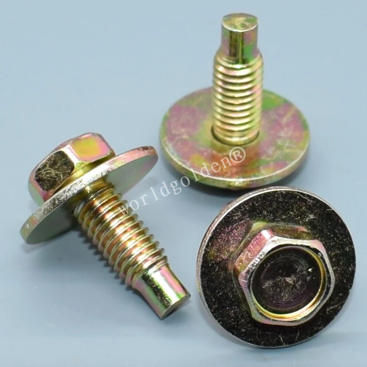 worldgolden 100pcs auto metal Screw Zinc Color Screw