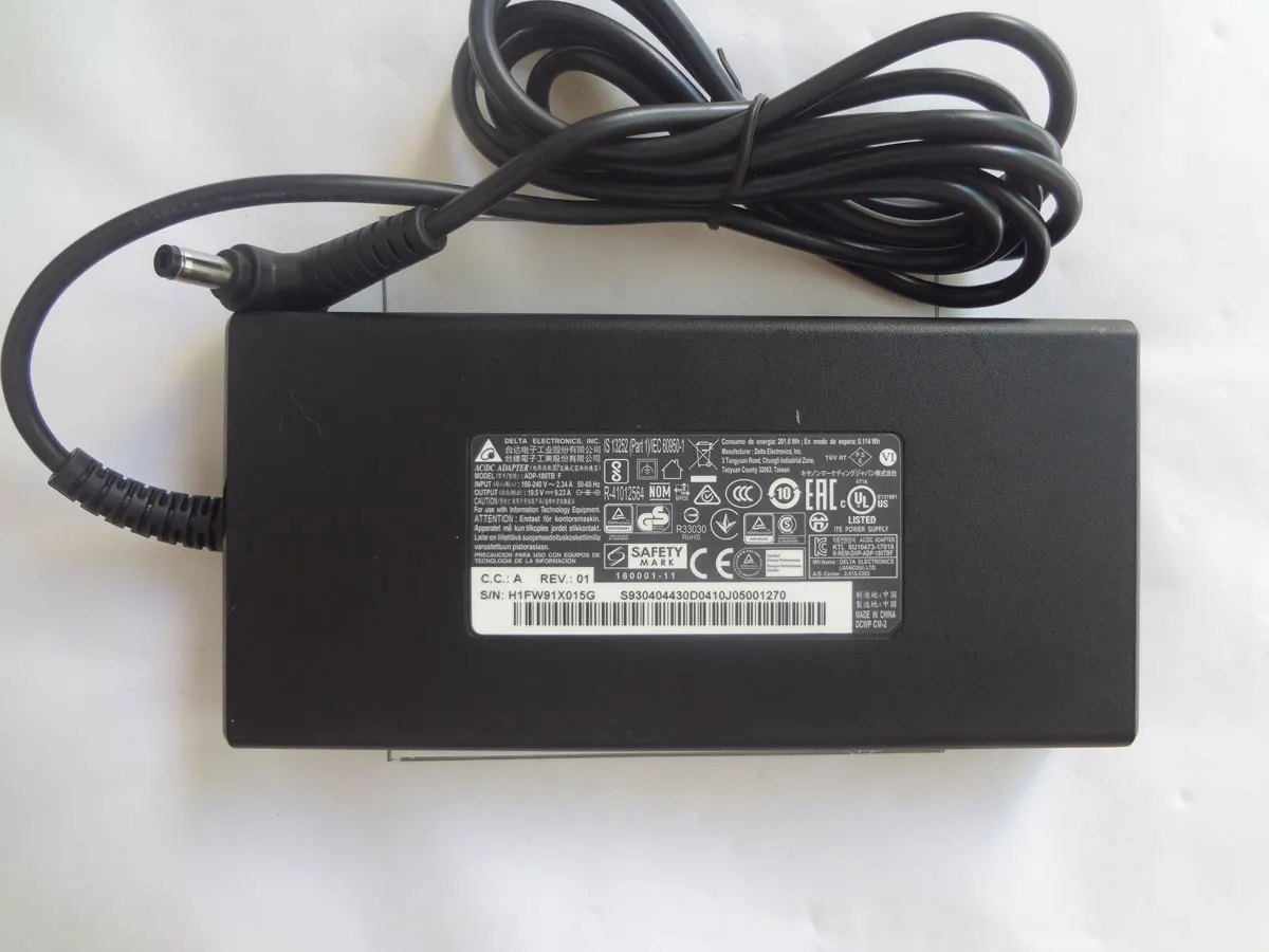 OEM Slim Delta 19.5V 9.23A 180W ADP-180TB F 5.5mm AC Adapter For Clevo NH58RCQ Gaming Laptop Original Charger