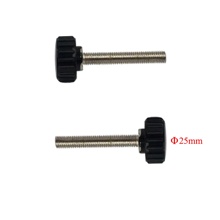 M6 M8 Thread OD 10mm 15mm 20mm 25mm 30mm 35mm 40mm Length 25mm Head Diameter Screw On Thumb Handle Clamping Knurled Grip Knob