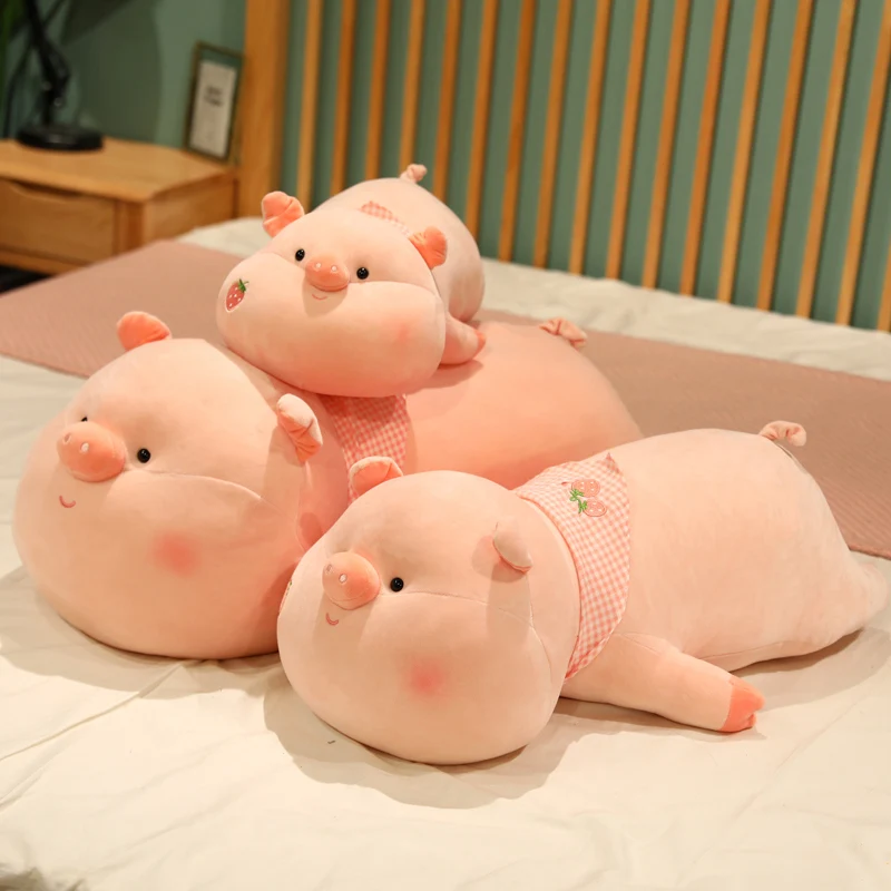 

50-85cm Lovely Pig Stuffed Doll Lying Plush Piggy Toy Animal Soft Plushie Pillow Sofa Cushion Kids Baby Comforting Sleep Gift