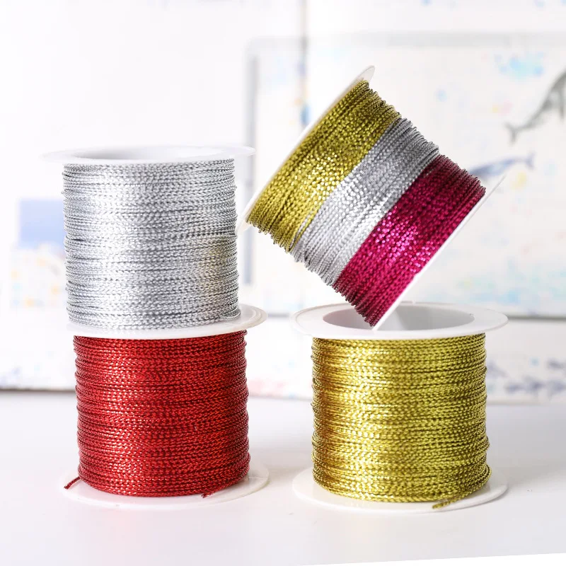 DIY gold / silver / red rope rope with ribbon rope label Line Bracelet for making clothing gifts 20 m 1 mm tag rope