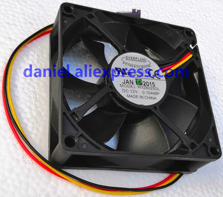 EVERFLOW R128025DL 12V 0.10A 8025 8CM 3-wire ball silent fan