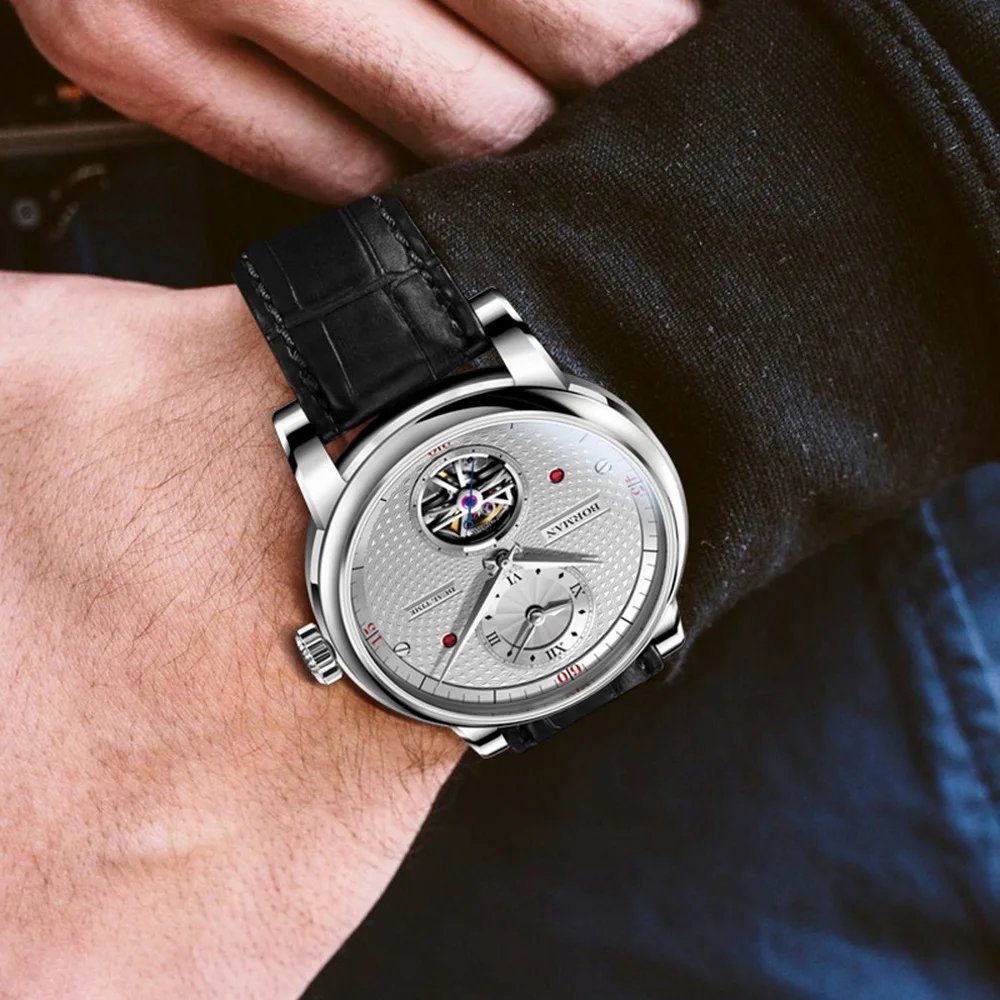 men wrist watch,mens automatic watches BORMAN luxury man mechanical wristwatch waterproof clock skeleton leather strap montre