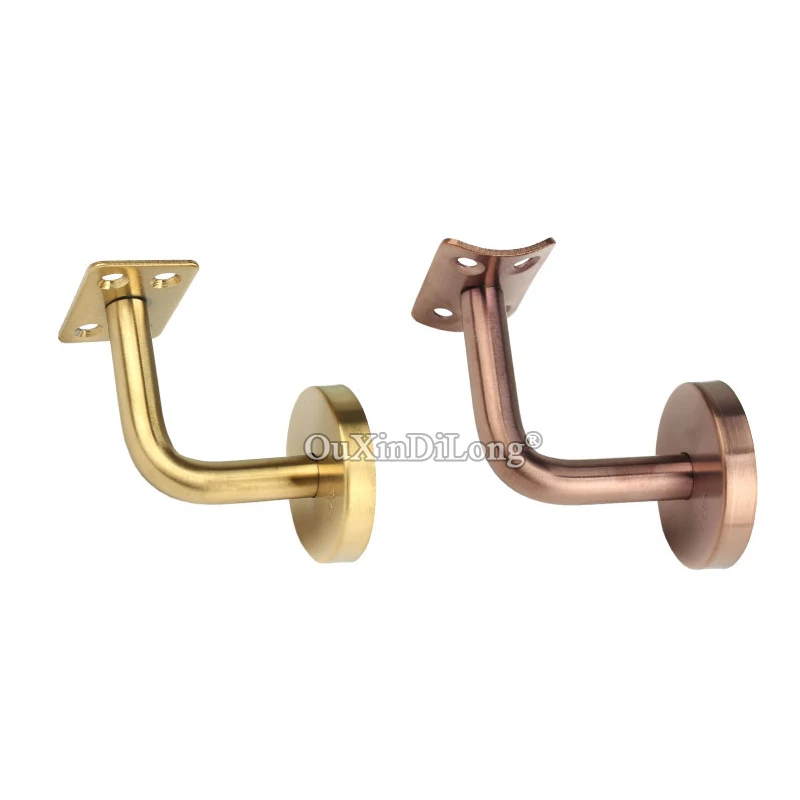 

10PCS Brushed Gold/Rose Gold Wall Brackets Stainless Steel Handrail Stair Wall Bracket Support Hand Rail Railing Guardrail GF802