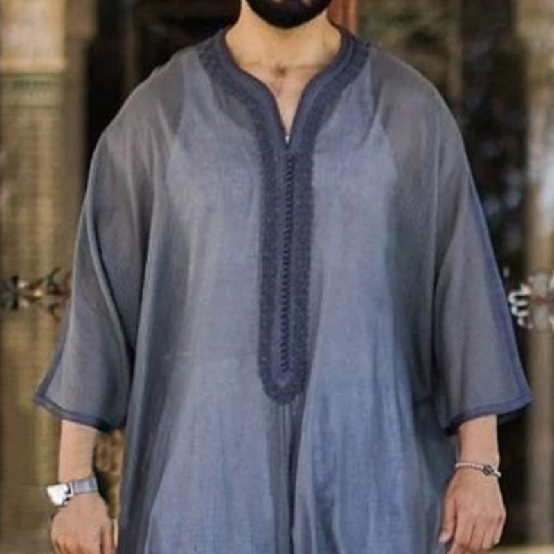 Abaya – Robe de soirée musulmane pour hommes, tenue de fête pour Ramadan, vêtement de prière, chemise, nouvelle collection 2021