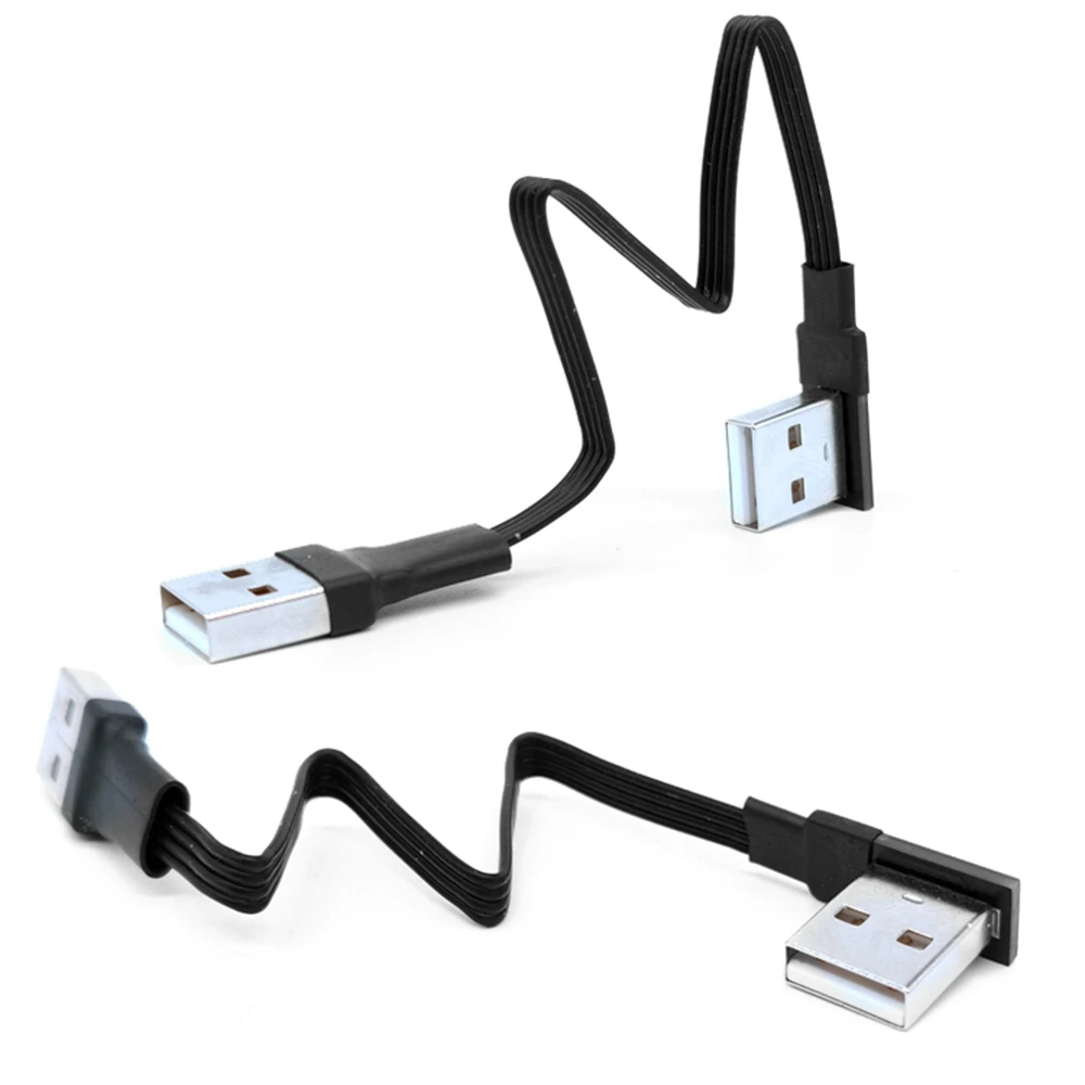 Cable de extensión USB 2,0 de 5cm con ángulo derecho/izquierdo/arriba/abajo de 90 grados, Cable adaptador macho a macho, Cables USB