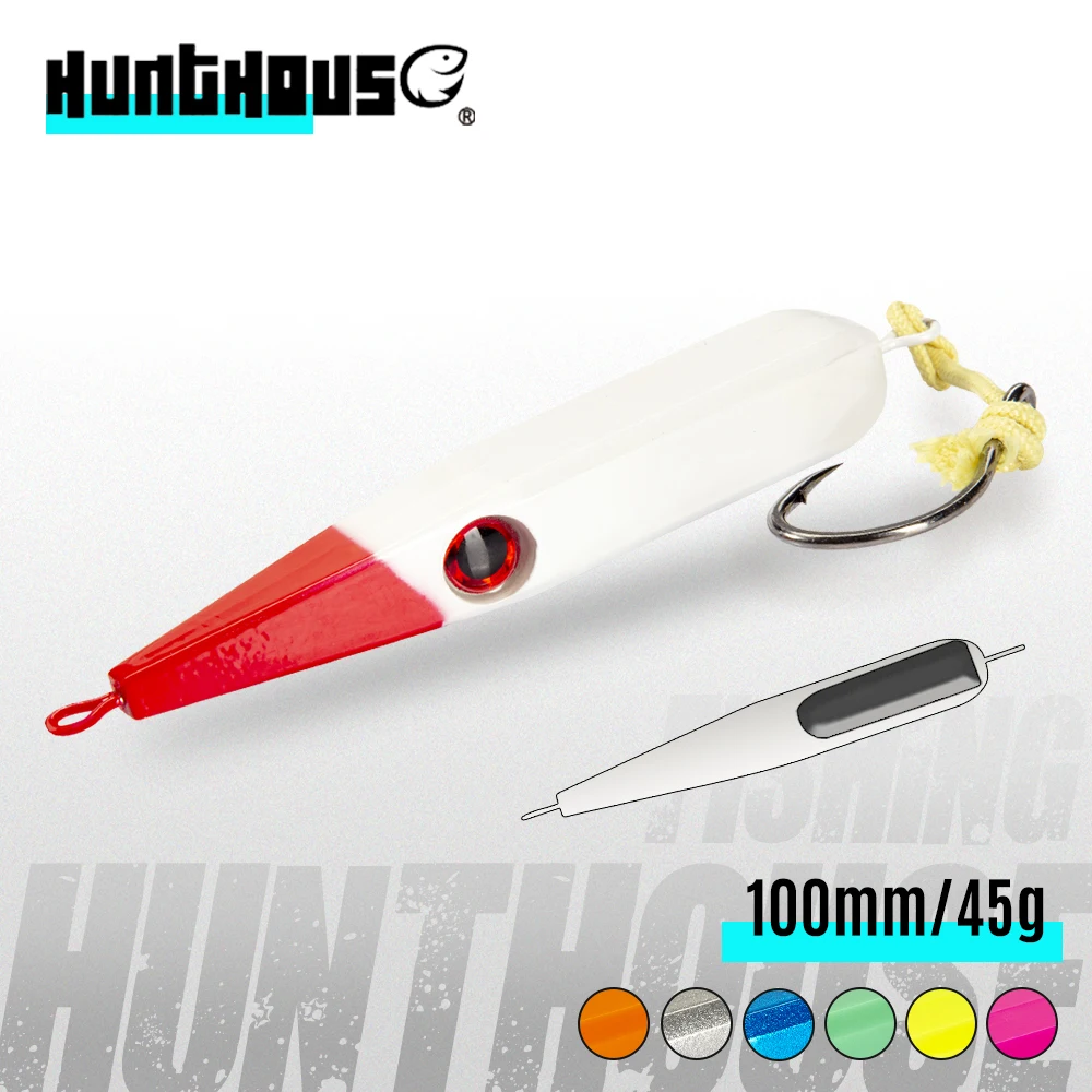 Hunthouse 100/125/145/165mm jig fishing lure Sinking Pencil Lure for fishing GT tuna baits long casting Heavy weight metal jig