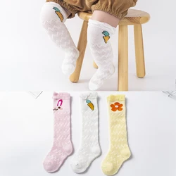 3Pairs/lot 0-2Y Baby Socks Summer Cotton Flower Carrot Kids Stockings Girls Mesh Cute Socks