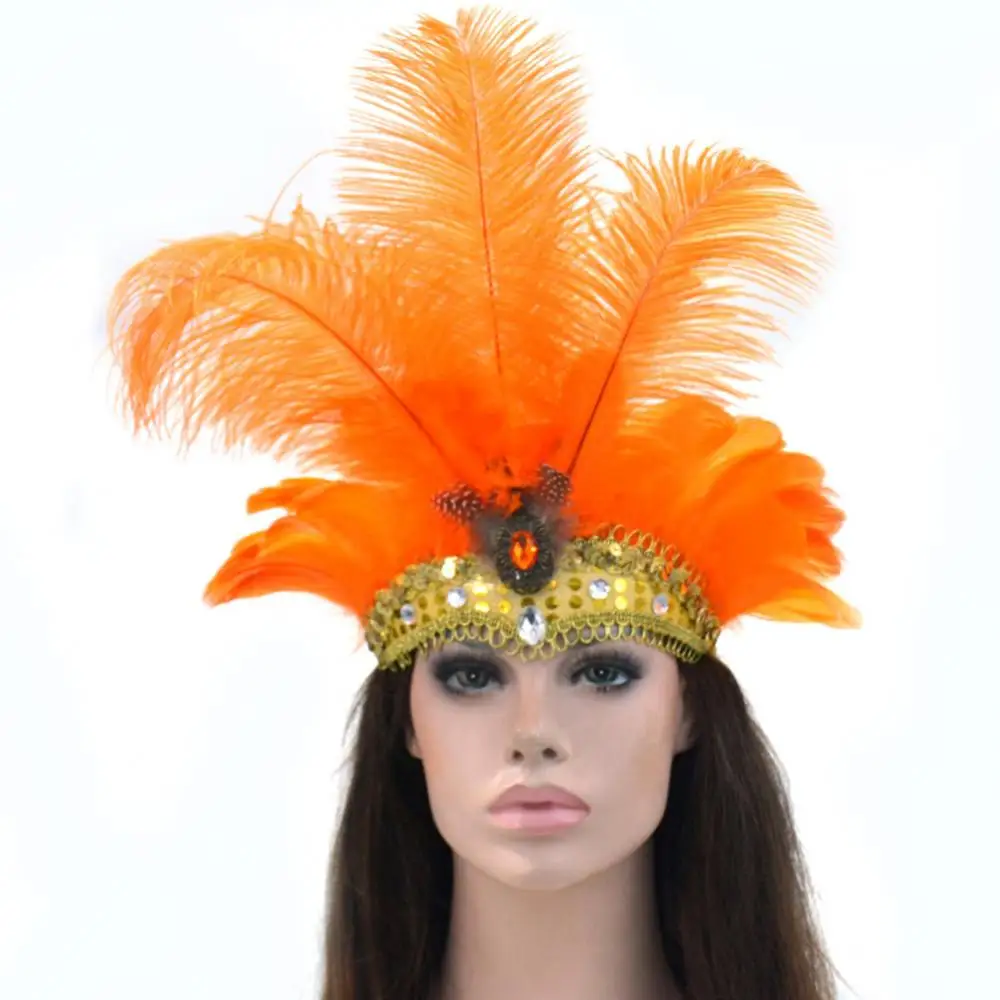 Fashion Accessories Hair Band Indian Peacock Feather Headdress Hair Headpieces Headband For Adults And Kids Halloween Carnival