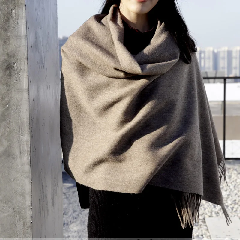 Wolle Winter Schal Frauen Mode Schal Erwachsene Solide Schals Luxus Herbst Tücher und Wraps Poncho Schals für Damen Unisex Wrap