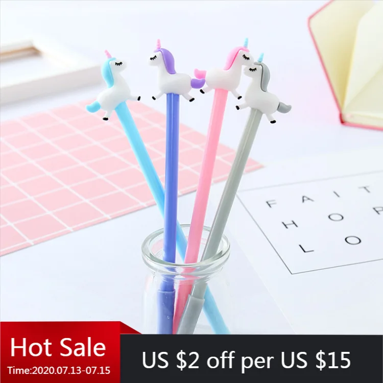 

40pcs Creative Stationery New cute Pegasus Cartoon small fresh Neutral Pen Writing full-needle black signature