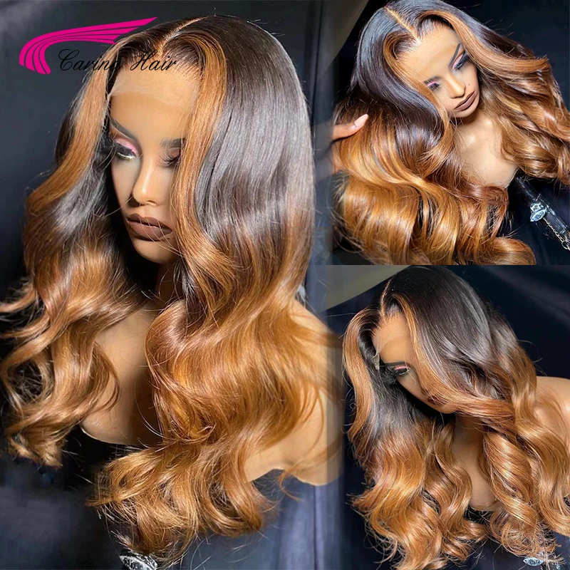 

Ombre Honey Blonde Colored Lace Wigs Highlight Blonde Lace Front Human Hair Wig Wavy Remy Brazilian Wigs Pre Plucked For Women