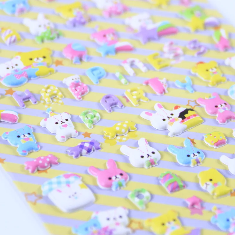 1 pc New Arrival Cute Mini Animals Puffy 3D Stickers DIY Scrapbooking  Sticker Diary Stationery Decorative Supply