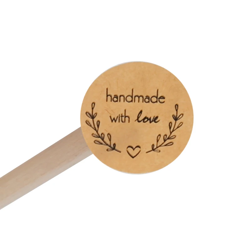 160 Stück/Los, süße Liebes-Girlande, handgefertigt mit Liebe, aus Kraftpapier, weiß, transparent, zum Selbermachen, für Geschenke, Kuchen, Backen, Versiegelung, Aufkleber – Detail 5