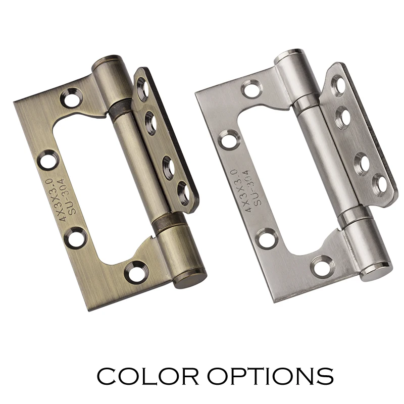 2PCS Stainless Steel 4Inch Heavy Duty Kitchen Door Hinge 270 Degree Open Metal Brushed Nickel & Bronze Hinges for House
