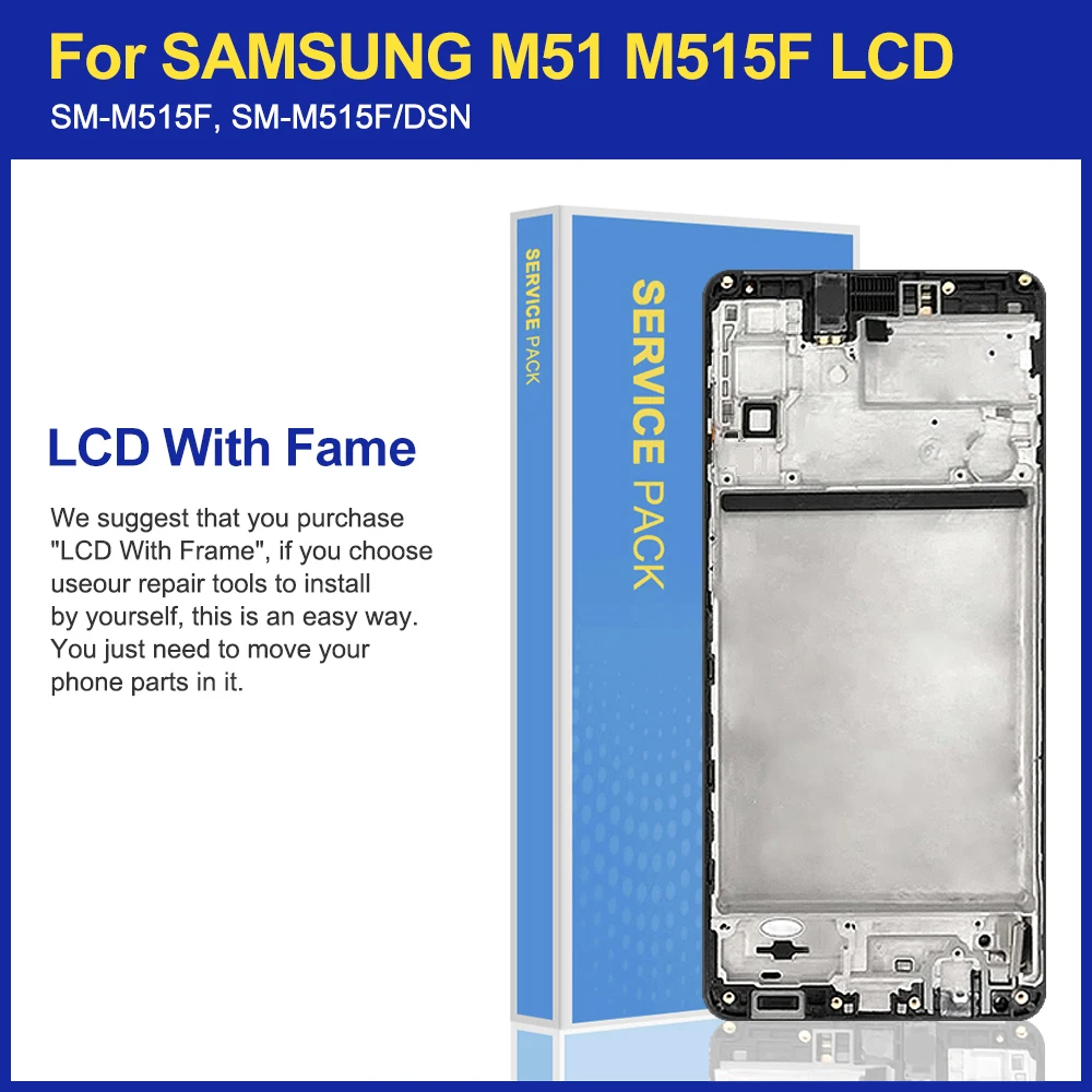 6.7\'\' Display for Samsung Galaxy M51 M515 M515F M515F/DS Full LCD Touch Screen Replacement Repair Parts for Samsung M51 LCD