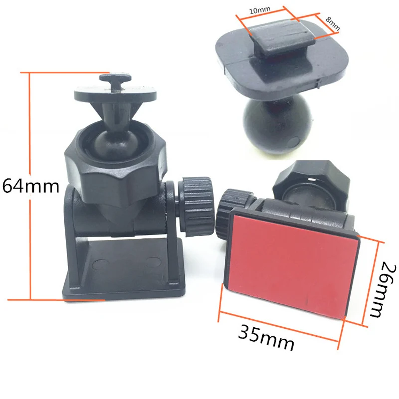 Glue Sticker Driving Recorder T-shaped Mount PLUS 4MM 6MM Head DVR Bracket Screw Connector for Car DV GPS Camera Stand Holder