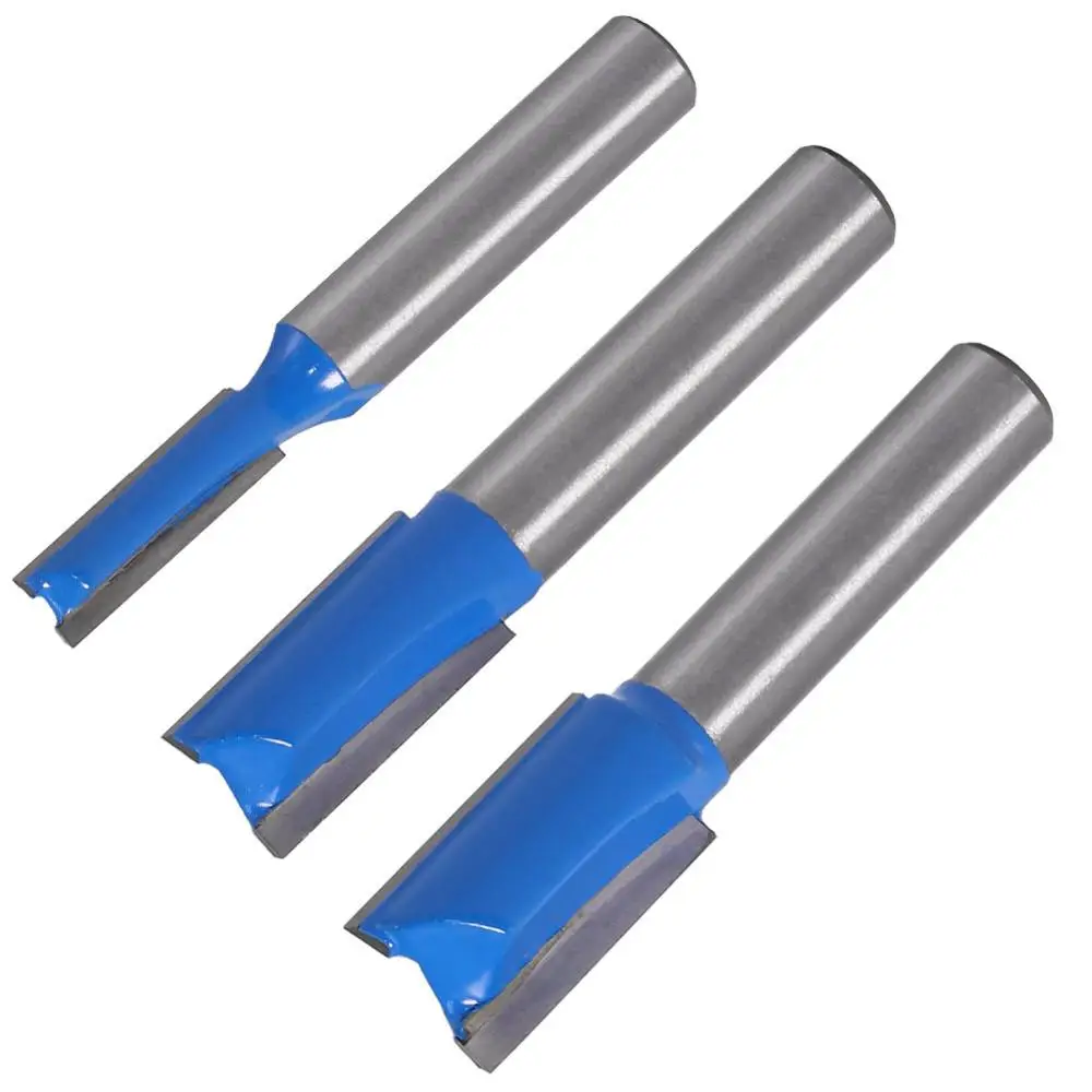 8mm Shank Straight Cut Router Bits Double/2 Flute Straight Wood Milling Cutter Knife with 6- 20mm Dia