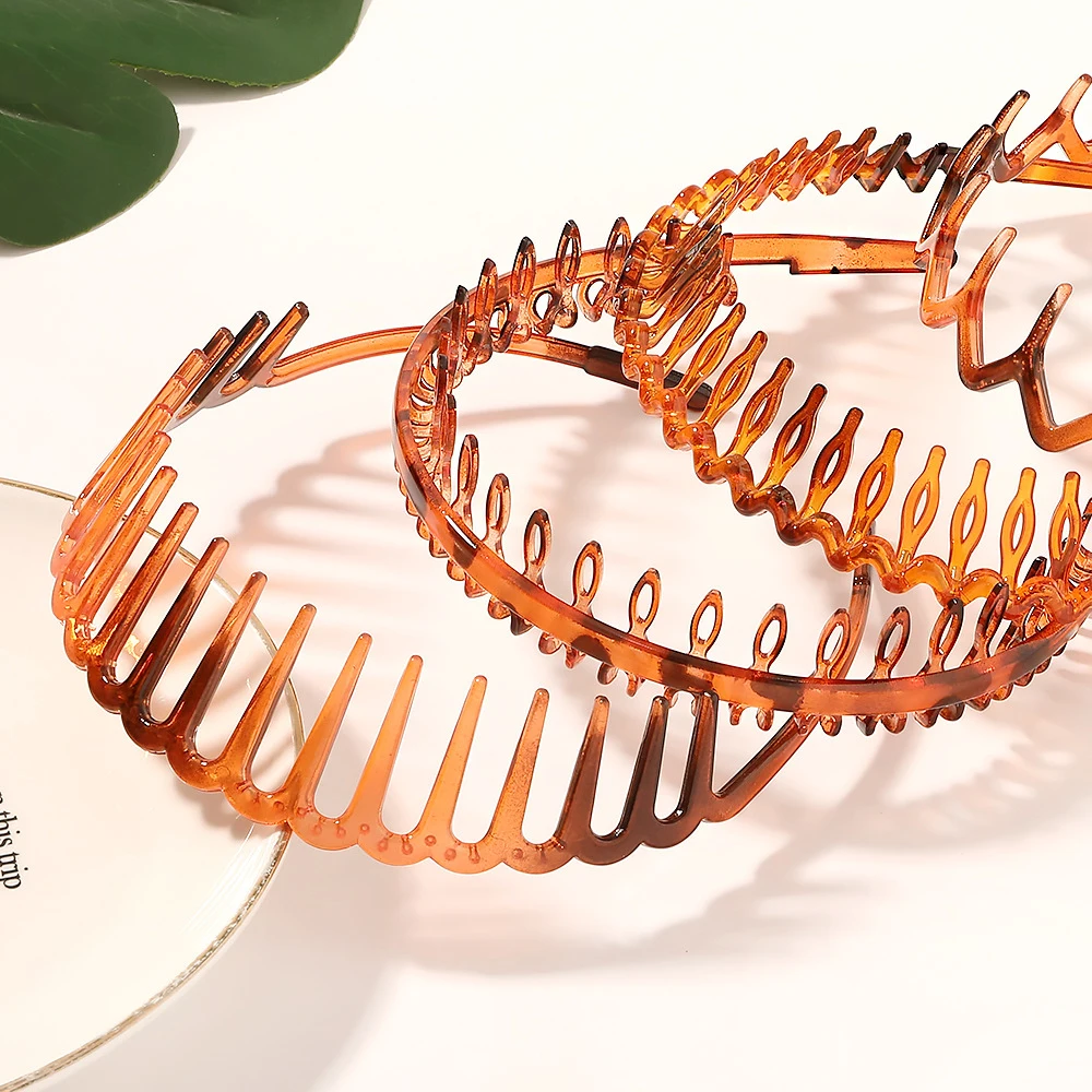 Ruoshui Woman Plastic Hairband With Comb Wash Face Wash Shower Bezel Woman Girls Headband Hair Hoop Ornaments Hair Accessories