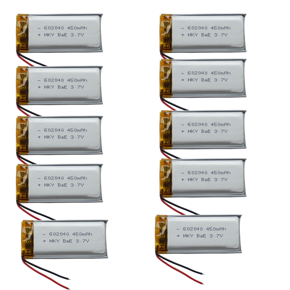 3.7 فولت 450 مللي أمبير 602040 قابلة للشحن بوليمر ليثيوم ليثيوم يبو بطارية شحن للسيارة كاميرا غس سات الملاحة مسجل قيادة DIY بها بنفسك سماعة