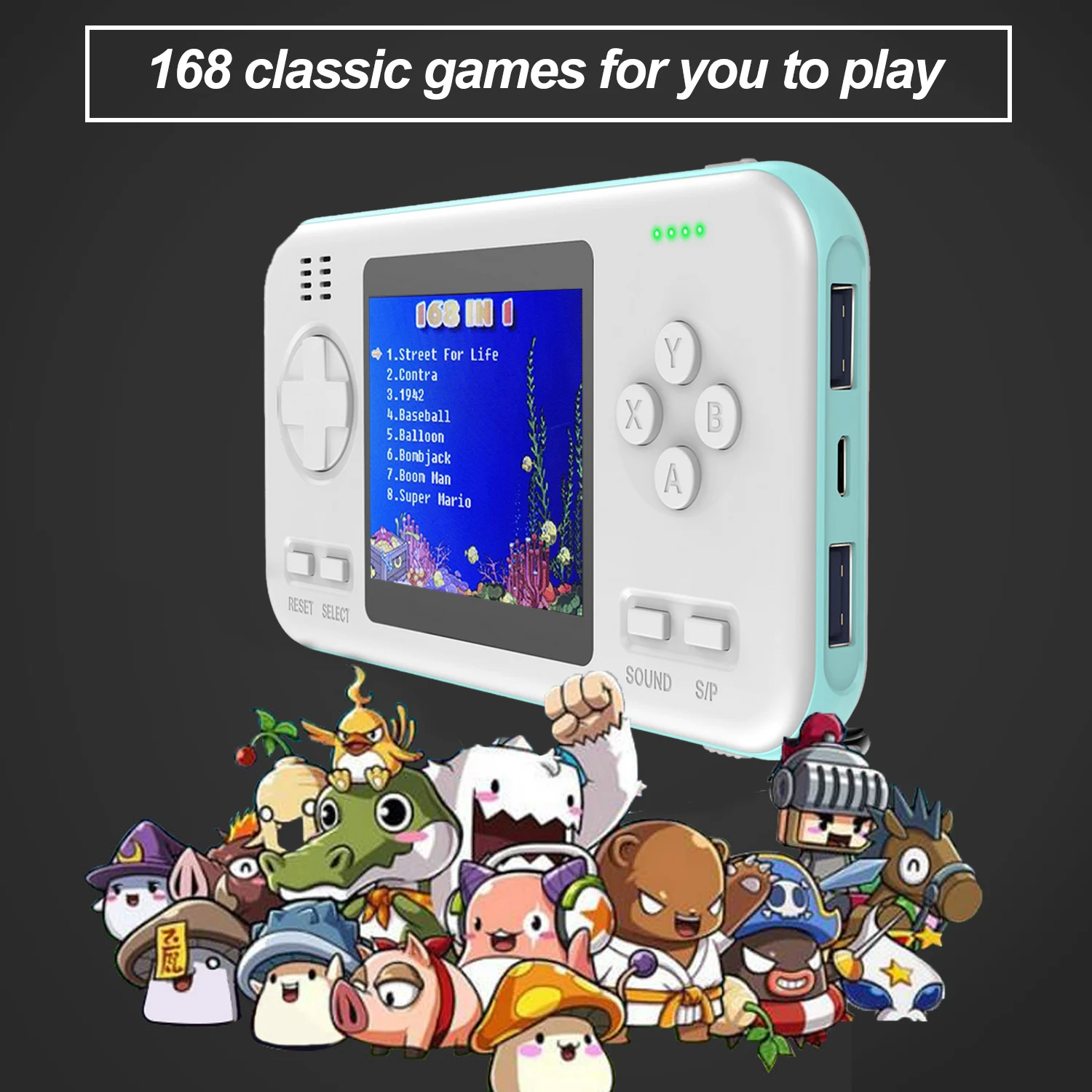 Bevigac Funny Handheld Game Console Power Bank Built-in 416 Classic Games for Kids Adults Friends Family Birthday Christmas Gift