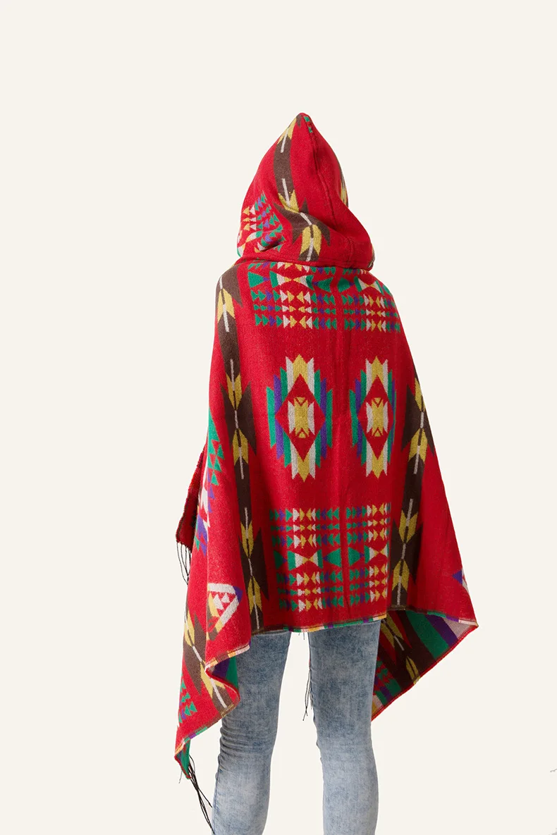 Ethnic Multifunction Bohemian Shawl Scarf Tribal Fringe Hoodies Striped Cardigans blankets Cape shawl tassels Poncho Coat