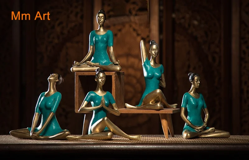 Zen Yoga Little Figure Ornaments Pure Copper Artware Decorations Furnishings