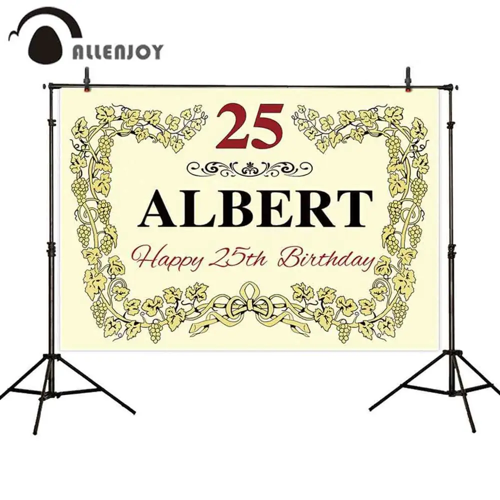 Allenjoy photography backdrop Grapevine Wine party Custom name birth 25th birthday background photocall photobooth decoration